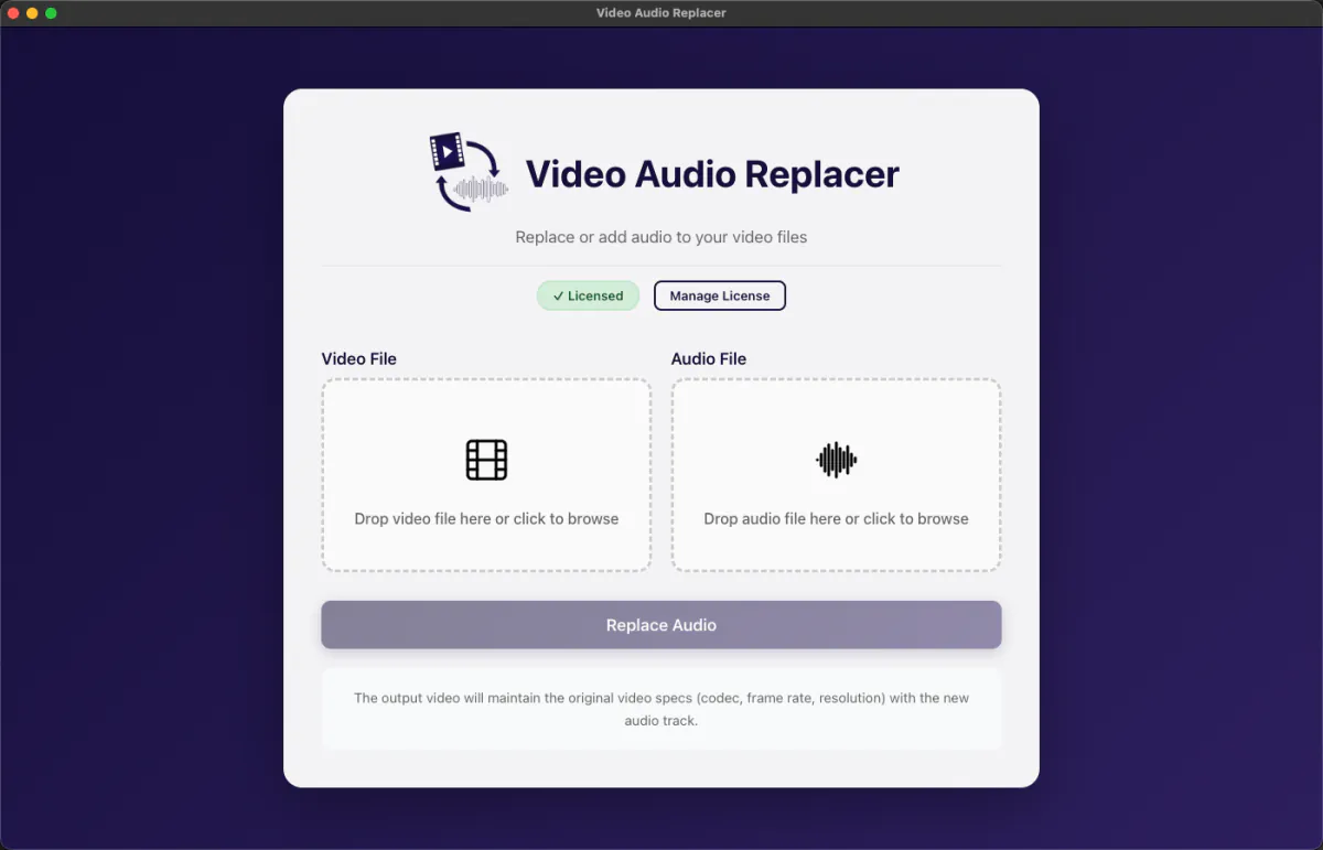 Video Audio Replacer